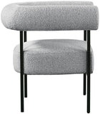 Blake Modern Accent Chair with Curved Back and Sturdy Matte Black Metal Frame for Stylish Living