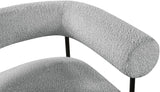Blake Modern Accent Chair with Curved Back and Sturdy Matte Black Metal Frame for Stylish Living