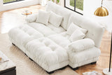 CLOUDIES 94" Loveseat with 2 Ottomans
