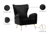 Opera Velvet Accent Chair - Contemporary Plush Design with Elegant Gold Legs for Stylish Living Spaces