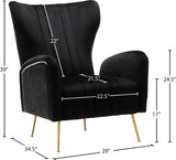 Opera Velvet Accent Chair - Contemporary Plush Design with Elegant Gold Legs for Stylish Living Spaces
