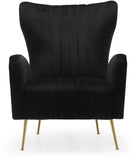 Opera Velvet Accent Chair - Contemporary Plush Design with Elegant Gold Legs for Stylish Living Spaces
