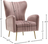Opera Velvet Accent Chair - Contemporary Plush Design with Elegant Gold Legs for Stylish Living Spaces