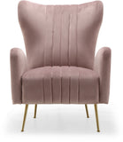 Opera Velvet Accent Chair - Contemporary Plush Design with Elegant Gold Legs for Stylish Living Spaces