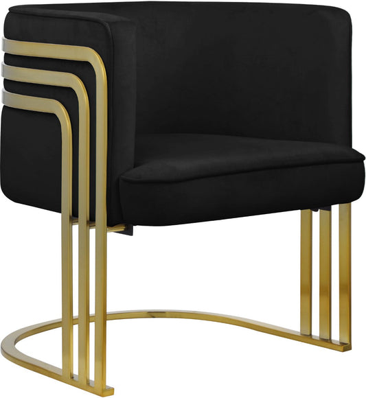 Rays Luxe Velvet Accent Chair with Brushed Gold Legs - Stylish Contemporary Seating for Any Room