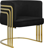 Rays Luxe Velvet Accent Chair with Brushed Gold Legs - Stylish Contemporary Seating for Any Room