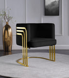 Rays Luxe Velvet Accent Chair with Brushed Gold Legs - Stylish Contemporary Seating for Any Room