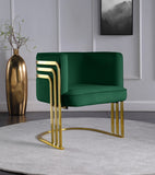 Rays Luxe Velvet Accent Chair with Brushed Gold Legs - Stylish Contemporary Seating for Any Room