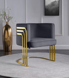 Rays Luxe Velvet Accent Chair with Brushed Gold Legs - Stylish Contemporary Seating for Any Room