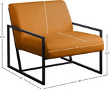 Industry Faux Leather Accent Chair - Contemporary Comfort with Sturdy Matte Black Frame Design