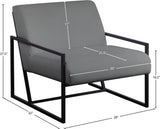 Industry Faux Leather Accent Chair - Contemporary Comfort with Sturdy Matte Black Frame Design