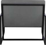 Industry Faux Leather Accent Chair - Contemporary Comfort with Sturdy Matte Black Frame Design