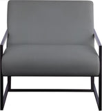 Industry Faux Leather Accent Chair - Contemporary Comfort with Sturdy Matte Black Frame Design