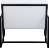 Industry Faux Leather Accent Chair - Contemporary Comfort with Sturdy Matte Black Frame Design