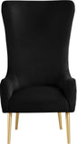Alexander Contemporary Velvet Accent Chair with Gold Metal Legs and Deep Button Tufting Design