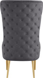 Alexander Contemporary Velvet Accent Chair with Gold Metal Legs and Deep Button Tufting Design