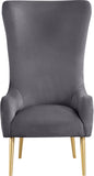 Alexander Contemporary Velvet Accent Chair with Gold Metal Legs and Deep Button Tufting Design