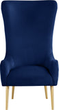Alexander Contemporary Velvet Accent Chair with Gold Metal Legs and Deep Button Tufting Design