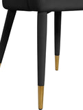 Destiny Contemporary Dining Chair with Rounded Back and Gold-Tipped Legs for Elegant Dining Experience