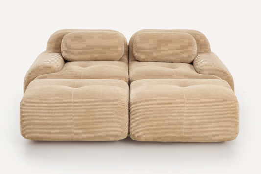 MIA 82'' Loveseat with 2 Ottomans