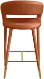 Destiny Contemporary Stool - Luxurious Velvet Upholstery with Elegant Gold Tipped Legs for Comfort