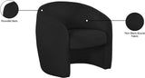 Acadia Boucle Fabric Accent Chair - Plush Comfort with Contemporary Rounded Back Design for Any Room