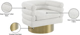 Tessa Contemporary Swivel Accent Chair with Deep Channel Tufting and Stylish Gold Base Design