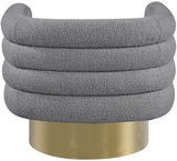 Tessa Contemporary Swivel Accent Chair with Deep Channel Tufting and Stylish Gold Base Design