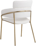 Yara Faux Leather Dining Chair Set - Modern Cream Upholstery with Sturdy Iron Frame & Brass Accents