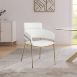 Yara Faux Leather Dining Chair Set - Modern Cream Upholstery with Sturdy Iron Frame & Brass Accents