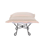 Indoor/Outdoor Puff Scroll Ottoman Dune Terra