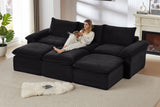 DERVAL 111" 3-Seater Sofa with 3 Ottomans