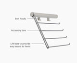 Orderly™ Ecru Belt, Tie & Scarf Hanging Rail