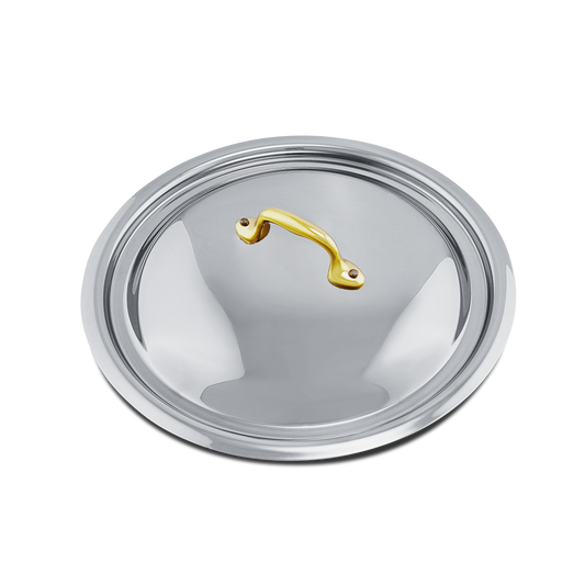 Mauviel Stainless Steel Curved Lid With Brass Handle