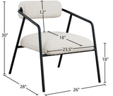 Carly Boucle Fabric Accent Chair – Modern Midcentury Design with Matte Black Frame & Bold Lines