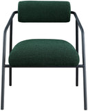 Carly Boucle Fabric Accent Chair – Modern Midcentury Design with Matte Black Frame & Bold Lines