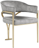 Madelyn Contemporary Velvet Dining Chairs - Luxurious Comfort with Brushed Brass Finish - Set of 2
