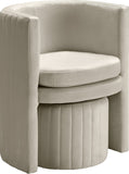 Selena Velvet Contemporary Accent Chair and Ottoman Set - Chic Barrel Design with Tufted Elegance