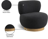 Calais Contemporary Accent Chair - Mid-Century Modern Design with Sturdy Natural Oak Base