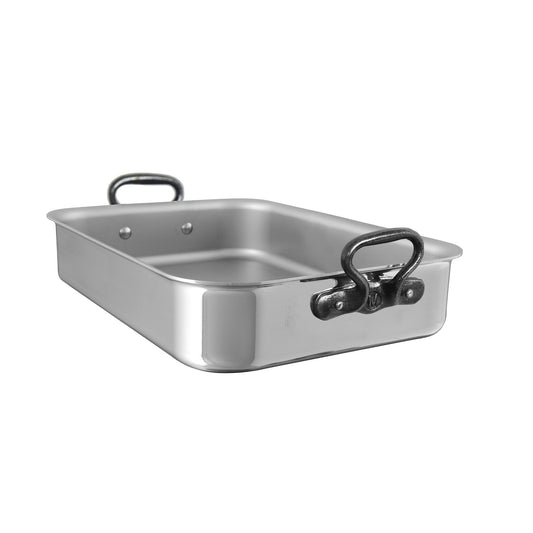 Mauviel M'COOK CI Roasting Pan With Cast Iron Handles, 15.7-In