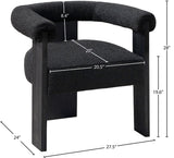 Barrel Mid-Century Dining Chair - Elegant Solid Wood Frame with Luxe Boucle for Modern Spaces