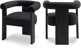 Barrel Mid-Century Dining Chair - Elegant Solid Wood Frame with Luxe Boucle for Modern Spaces