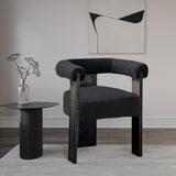 Barrel Mid-Century Dining Chair - Elegant Solid Wood Frame with Luxe Boucle for Modern Spaces