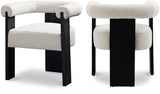 Barrel Mid-Century Dining Chair - Elegant Solid Wood Frame with Luxe Boucle for Modern Spaces