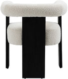 Barrel Mid-Century Dining Chair - Elegant Solid Wood Frame with Luxe Boucle for Modern Spaces