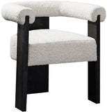 Barrel Mid-Century Dining Chair - Elegant Solid Wood Frame with Luxe Boucle for Modern Spaces