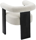 Barrel Mid-Century Dining Chair - Elegant Solid Wood Frame with Luxe Boucle for Modern Spaces