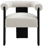 Barrel Mid-Century Dining Chair - Elegant Solid Wood Frame with Luxe Boucle for Modern Spaces