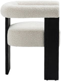 Barrel Mid-Century Dining Chair - Elegant Solid Wood Frame with Luxe Boucle for Modern Spaces