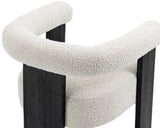 Barrel Mid-Century Dining Chair - Elegant Solid Wood Frame with Luxe Boucle for Modern Spaces